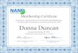 Membership Certificate · PDF file Membership Certificate Professional Member ID #2101 Membership valid through October 17, 2018 Donna Duncan NATIONAL ASSOCIATION OF NUTRITION PROFESSIONALS