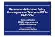 Recommendations for Policy Convergence re Telecoms/ICT in ......transition from old industries to new 3. From uncompetitive to competitive 4. From mainly exports of commodities to