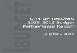 2015-2016 Budget Performance Reportcms.cityoftacoma.org/.../Q2.2015_Budget_Book_Measures.pdf · 2015. 7. 29. · 2015-2016 BUDGET PERFORMANCE REPORT The following is the quarterly