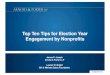 Top Ten Tips for Election Year Engagement by Nonprofits/media/files/... · Top Ten Tips for Election Year Engagement by Nonprofits. ... – Review different types of tax-exempt organizations