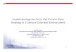 the Army Net Centric Data Strategy in a Service Oriented ...Army Net‐Centric Data Strategy Center of Excellence Data Services Team • Mission –To enable the Army Net‐Centric