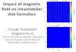 Impact of magnetic field on circumstellar disk formation€¦ · Disk formation is suppressed by magnetic braking in idealized setup (ideal MHD, coherent rotation, aligned B field)