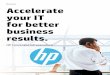 Accelerate your IT for better business results. HP ... · • Accelerate responsiveness —Simplify IT through automation, cloud, and pre-packaged, workload-optimized systems. •