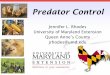Predator Control - University Of Maryland · 2018. 2. 21. · It’s one of a chicken lover’s worst fears – losing a beloved chicken to a ... out of their enclosure\爀屲A potential