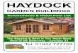 Summerhouse & Chalet Price List - Haydock Garden Buildings · GARDEN BUILDINGS Summerhouse & Chalet Price List Summerhouses Greenhouses Metal Sheds Garages, Industrials, Sheds Log