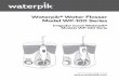 Waterpik® Water Flosser Model WP-100 Series · warm water. Point the handle and tip into sink. Turn unit ON and run until reservoir is empty. Rinse by repeating with a full reservoir