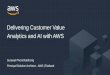 Delivering Customer Value Analytics and AI with AWS€¦ · (Internet of Things) •Fraud detection Markets Surveillance & Trading •Aggregate traditional market data with alternative