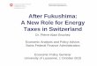 After Fukushima: A New Role for Energy Taxes in Switzerland · Bruchez / 1.10.2015 Tax base Tax rate Tax use CO2 Fossil heating fuel (no motor fuel) 60 CHF/tCO2 (heating fuel oil:16