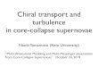 Chiral transport and turbulence in core-collapse supernovaekkotake/... · anomaly [19–21], well known in the quantum ﬁeld the-ory of Dirac fermions. The physical manifestations