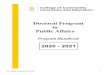 Doctoral Program in Public Affairs · Public Affairs Program Handbook 2020 - 2021. PAF Student Handbook (V.5.01/20) 2 ... room scheduling, defense scheduling PAF Ph.D. Student Study