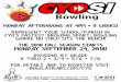 2018Fall CYO Bowling FlyerBowling Monday afternoons at 4pm • 9 weeks! represent your school/parish in CYO’s Fastest Growing sport, bowling where no child sits the bench! The 2018