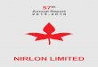 NIRLON · NOTICE is hereby given that the 57 th Annual General Meeting of Nirlon Limited will be held on Tuesday, September 20, 2016 at 11.30 a.m. at the Registered Office of the