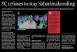 SC refuses to stay Sabarimala ruling - Sosin Classes -01 -SC refuses to stay... · The pilgrimage season would end on January 20 af-ter the Makaravilakku festiv-al. I mpact on season