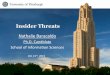 Insider ThreatsInsider Threats Nathalie(Baracaldo(Ph.D.(Candidate(School(of(Informaon(Sciences(((1 Oct21 st,2015