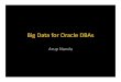 Big Data for Oracle DBAs - Proligence · 2013. 9. 11. · Big Data for Oracle DBAs Arup Nanda. fcrawler.looksmart.com -- ... NoSQL Databases. SQL-interface required Hive HiveQL. select