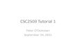 CSC2503 Tutorial 1fleet/courses/2503/fall11/Handouts/tut1.pdf · PowerPoint Presentation Author: odonovan Created Date: 9/22/2011 12:35:45 PM 