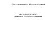 AG-HPX500 Menu Information - DWP LIVEdwplive.com/.../2016/09/Panasonic-AG-HPX500-P2-Manual.pdf · 2019. 2. 7. · AG-HPX500 Menu Information . Viewﬁnder and LCD Menus 107 Chapter