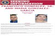 FRANCISCO GONZALEZ, SR. AND MARIA GONZALEZ- GARCIA · 7/4/2020  · FRANCISCO GONZALEZ, SR. AND MARIA GONZALEZ-GARCIA Homicide Victims Detroit, Michigan July 4, 2020 REWARD The FBI