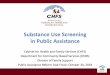 Substance Use Screening in Public Assistance...Other States’ Screening of Public Assistance Recipients State Cost Total TANF applicants Drug tested Positive test Arkansas $32,506.65