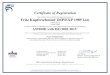 Certificate of Registration Fritz Kupferschmied IMP/EXP 1989 Ltd. · Certificate of Registration This certifies that the Quality Management System of Fritz Kupferschmied IMP/EXP 1989