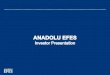 Forward-Looking Statements · 8/29/2013  · 4 Anadolu Efes’ Structure BEER OPERATIONS INTERNATIONAL BEER OPERATIONS COCA-COLA İÇECEK1(CCI) COCA-COLA OPERATIONS Public Public