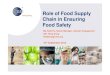 Role of Food Supply Chain in Ensuring Food Safety · GS1 Traceability Solution is ensuring companies will be able to meet regulatory needs concerning the traceability of products