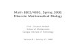 Math 8803/4803, Spring 2008: Discrete Mathematical Biologypeople.math.gatech.edu/~heitsch/Teaching/Sp08/Lectures/lect9.pdfMath 8803/4803, Spring 2008: Discrete Mathematical Biology