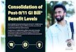 Consolidation of Post-9/11 GI Bill Benefit LevelsPost-9/11 GI Bill® Benefit Levels Are you eligible for increased benefits under the Post-9/11 GI Bill? Changes to benefit levels effective