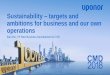 Sustainability – targets and ambitions for business and ... · Sustainability strategy 2018 • defined from an outside- in business environment and market perspective • addressing