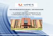 INTERNATIONAL SEMINAROverview of the Institution The University of Petroleum and Energy Studies (UPES) was established in the year 2003 through the UPES Act 2003 of the State Legislature