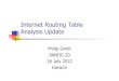 Internet Routing Table Analysis UpdateAnalysis Update Philip Smith SANOG 20 16 July 2012 Karachi . Motivation ! 1998: No one was publishing any Internet routing table analysis ! Only
