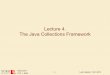Lecture 4. The Java Collections Framework The … · collection interfaces. • These algorithms are polymorphic: that is, the same method can be used on many different implementations