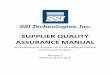 SUPPLIER QUALITY ASSURANCE MANUAL · Establish minimum quality assurance requirements for all suppliers/subcontractors that affect SSI Technologies, Inc. manufactured products. To