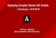 Deploying Complex Stacks with Ansible - WordPress.com · 2018. 5. 8. · Use Ansible provided modules wherever possible Configuration Management Goals Deploy a full all-in-one ELK/EFK