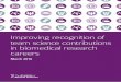 Improving recognition of team science contributions in ... · Portfolio Digital Identifiers Researchers Publishers Funders Recognition Recommendation 1 ... listing traditions for