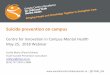 Suicide prevention on campus · 2018. 5. 25. · Suicide Prevention on Campus Centre for Innovation in Campus Mental Health May 25, 2018 Webinar Alison Burnett, RN, MScN Director,