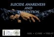 SUICIDE AWARENESS AND PREVENTION - DoDLive · Talking or writing about death or suicide Talk about being a burden to others Talking about having no reason to live Behavior Appearing
