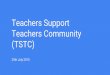 Teachers Support Teachers Community (TSTC)languagenetworks.weebly.com/uploads/1/7/3/0/...Agenda Learning Intention 1. Warm Up/ Reflection 2. Sharing Teaching Practice 3. Parking Lot