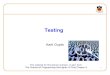 Testing - cs.princeton.edu · 1 Testing The material for this lecture is drawn, in part, from The Practice of Programming (Kernighan & Pike) Chapter 6 Aarti&Gupta