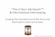 “The 2 Hour Job Search”* · The Job Search •Big Picture: Prioritize, Contact, Recruit •Seven Steps to Job Hunting: –Choose what you want to do –Write a Resume –Prioritize