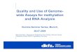 Quality and Use of Genome- wide Assays for methylation and ... · Page 19 Bernhard Korn Genomics & Proteomics Core Facility Methylation Analysis Pipeline 58/46 Tm 58/71 Tm First Hybridization