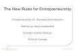 The New Rules for Entrepreneurship · 2016. 4. 7. · The New Rules for Entrepreneurship Entrepreneurship VS. Business Administration Starting up using components Concept-creative