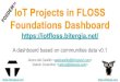 IoT Projects in FLOSS Foundations Dashboard · It does not have a strong IoT strategy but it is attracting IoT projects naturally. Eclipse has the richer IoT projects ecosystems,