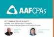 RETHINKING YOUR BUDGET - aafcpa.com · strategic financial planning and budgeting! Strategic Importance of Budgeting Budgeting is a key tool in overall NFP financial management process