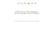 Privacy Strategy, Principles & Policy - Version 1 · clients, potential clients, attendees at Aurora events, journalists, suppliers, other business partners as well as employees and
