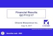 Financial Results Q2 FY12/17Therapeutics SA (ADCT), and the following notification was received on June 26, 2017. Option right Future Plans LIV-1205 Exercise ・ADCT will continue