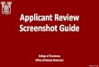 Applicant Review Screenshot Guide Status - 07.2019.pdf · PDF file Screenshot Guide College of Charleston Office of Human Resources. Created 7.22 – SS.AB. Topics/Processes • Logging