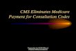 CMS Eliminates Medicare Payment for Consultation Codes · AMA CPT coding rules and Medicare Part B payment policy Prepared by the UFJHI Office of Physician Billing Compliance. 