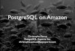 PostgreSQL on Amazon · • check_postgres.pl. Scaling. Sooner or later… • You’ll max out your High-Memory Quadruple Extra Large Instance with its 8-stripe RAID-0 EBS mount