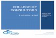 COLLEGE OF CONSULTORS · do not include donations or volunteer work that reduce the actual costs of the expense. ... Category College of Consultors—Application for Approval . 